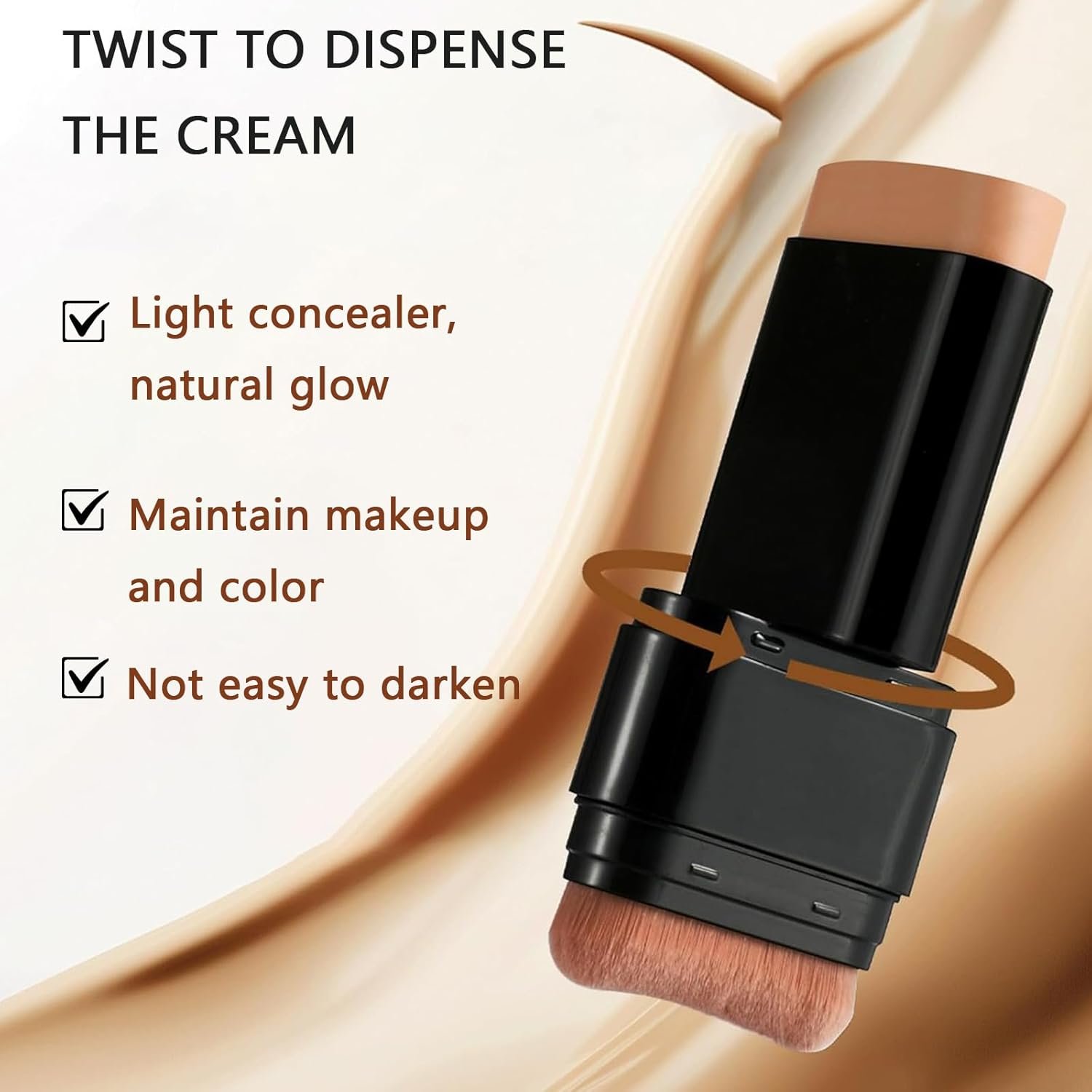 Foundation Stick,2 in 1 Dual-Ended Long-Lasting & Waterproof Concealer Korean Foundation Contour Sticks,Contouring Foundation with Brush,Full Coverage Matte Finish for Face Makeup(02NATURAL) - Image 6