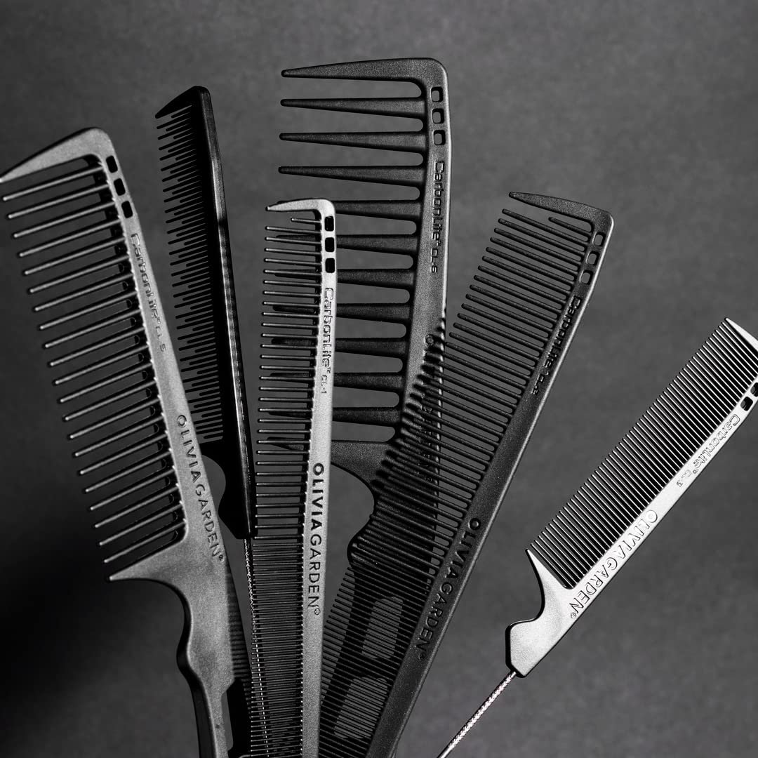Olivia Garden CarbonLite Carbon Combs for Women and Men - Professional Hairdresser and Barber Accessories - Heat Resistant Up to 460 Degrees - Image 6