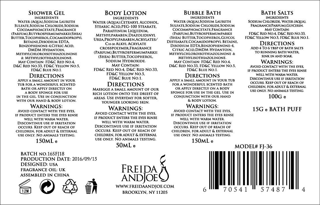 Tropical Mango Pear Fragrance Spa Set for Women - Bath & Body Set in Stylish Orange Tub - Gift Ready with Shower Gel, Body Lotion, Bubble Bath, Bath Salts, and Bath Puff – Mother's - Image 3
