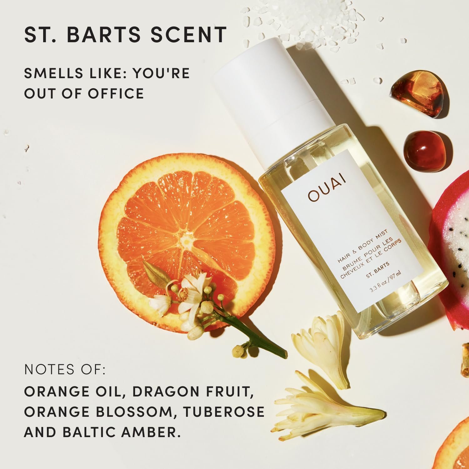 OUAI St. Barts Hair and Body Mist - Tropical-Scented Hair Perfume and Body Spray - Notes of Dragonfruit, Orange Blossom, Tuberose & Musk (3.3 Fl Oz) - Image 5