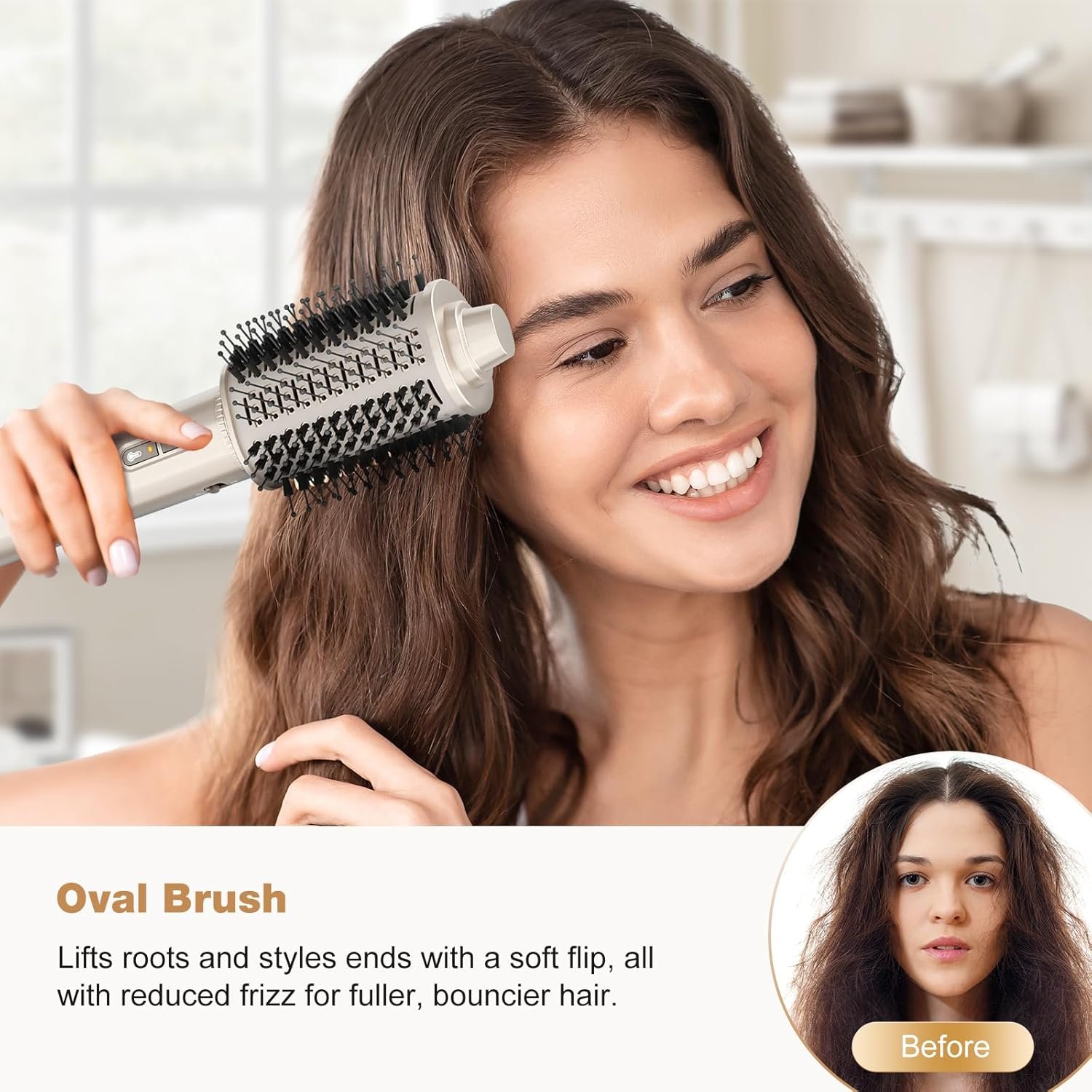 7MAGIC 7-in-1 Hot Air Styler, Hair Styler Dryer Brush with Auto-Wrap Curlers, High-Speed Hair Dryer for Fast Drying, Volumizing & Straightening, Travel Case Included, Champagne Gold - Image 6