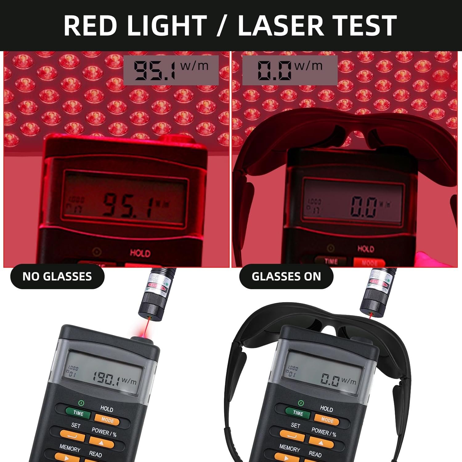 Red Light Therapy Glasses - 99.9% Near-IR Blocking, Anti-Red Light for Home Use Facial Devices | Comfort Safety Glasses for SPA Equipment at Home and Tanning at Gym or Beach, ANSI Z87.1 Certified - Image 4
