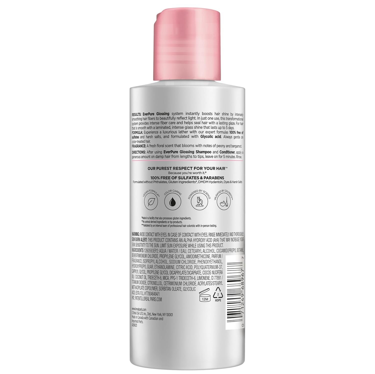 L'Oreal Paris Glossing Lamination Hair Mask with Glycolic Acid, Hair Treatment for Lasting Shine and Smoothness for Dull, Dry Hair, EverPure, 5.1 Fl Oz - Image 11