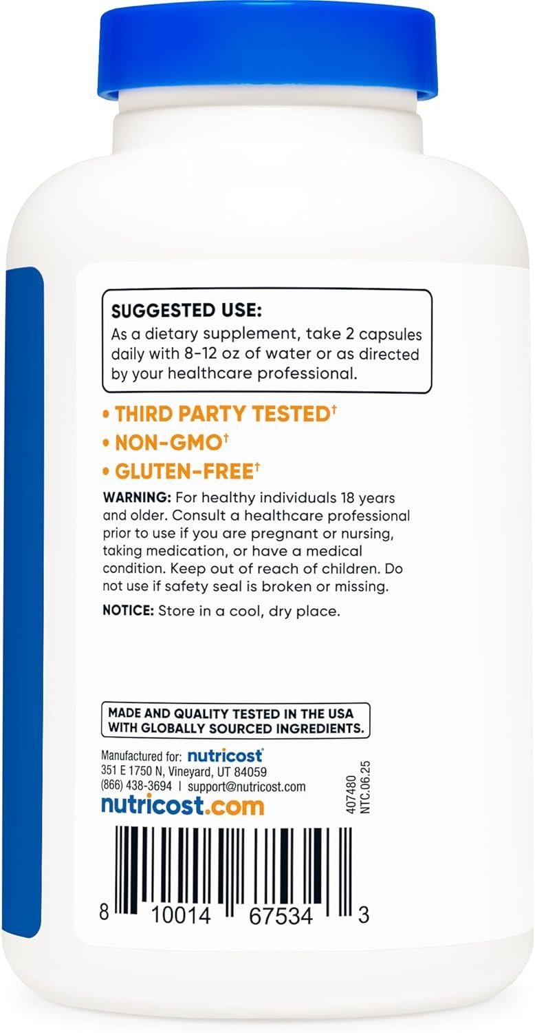 Nutricost Alpha Lipoic Acid 600mg Per Serving, 240 Capsules - Gluten Free, Vegetarian Capsules, Soy Free & Non-GMO - Image 4