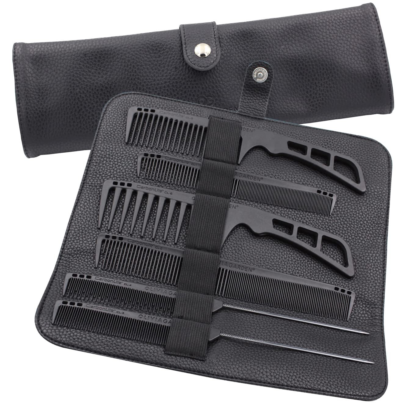 Olivia Garden CarbonLite Carbon Combs for Women and Men - Professional Hairdresser and Barber Accessories - Heat Resistant Up to 460 Degrees