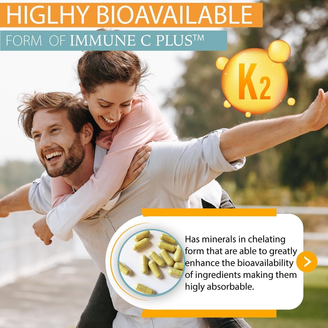 Quercetin 1,000mg, Vitamin C 1,000mg, Zinc 50mg, Vitamin D3 5,000iu, Selenium, Copper, Acerola, Ginger, Rutin, Bitter Orange, Rose Hips, Echinacea, Immune C Plus, 14 in 1 Immune C Plus (60 Count) - Image 7