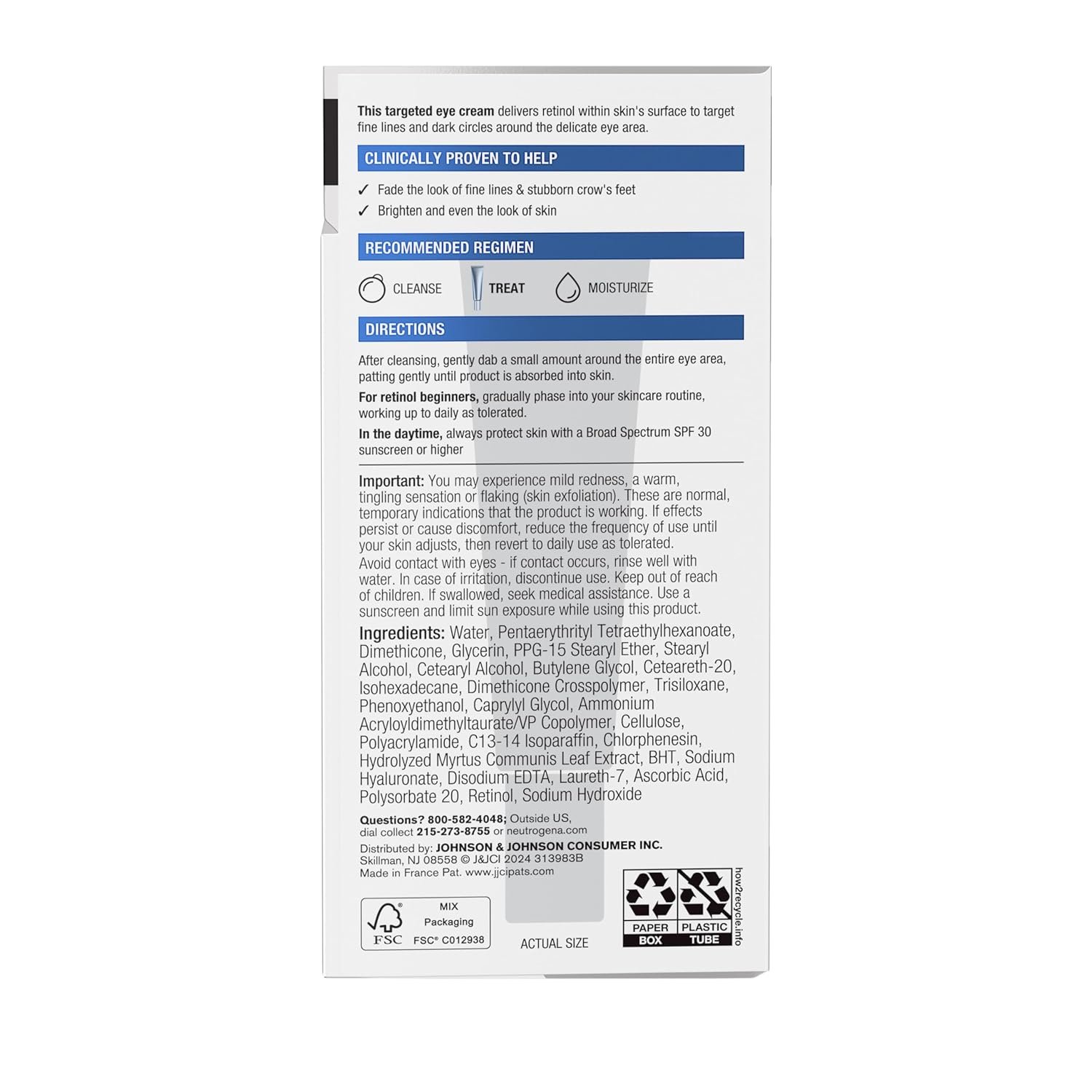 Neutrogena Rapid Wrinkle Repair Retinol Eye Cream for Dark Circles, Daily Anti-Aging Under Eye Cream with Retinol & Hyaluronic Acid to Fight Fine Lines, Wrinkles, & Dark Spots, 0.5 fl. oz - Image 7