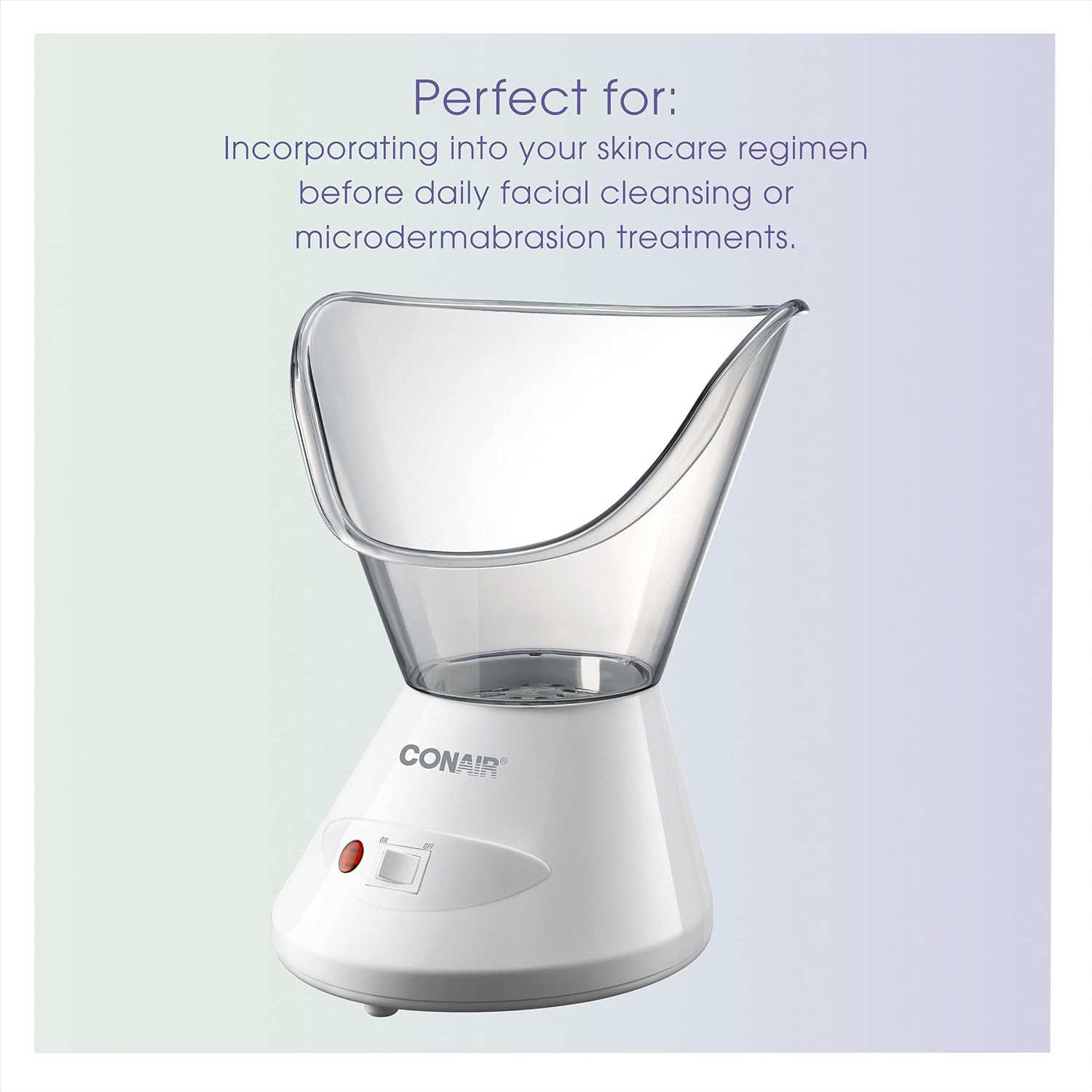 True Glow by Conair Moisturizing Mist Facial Steamer, Warm Steam Face Sauna for Deep Pore Cleansing & Hydration, Home Spa Skin Care System, Model MDF8 - Image 3