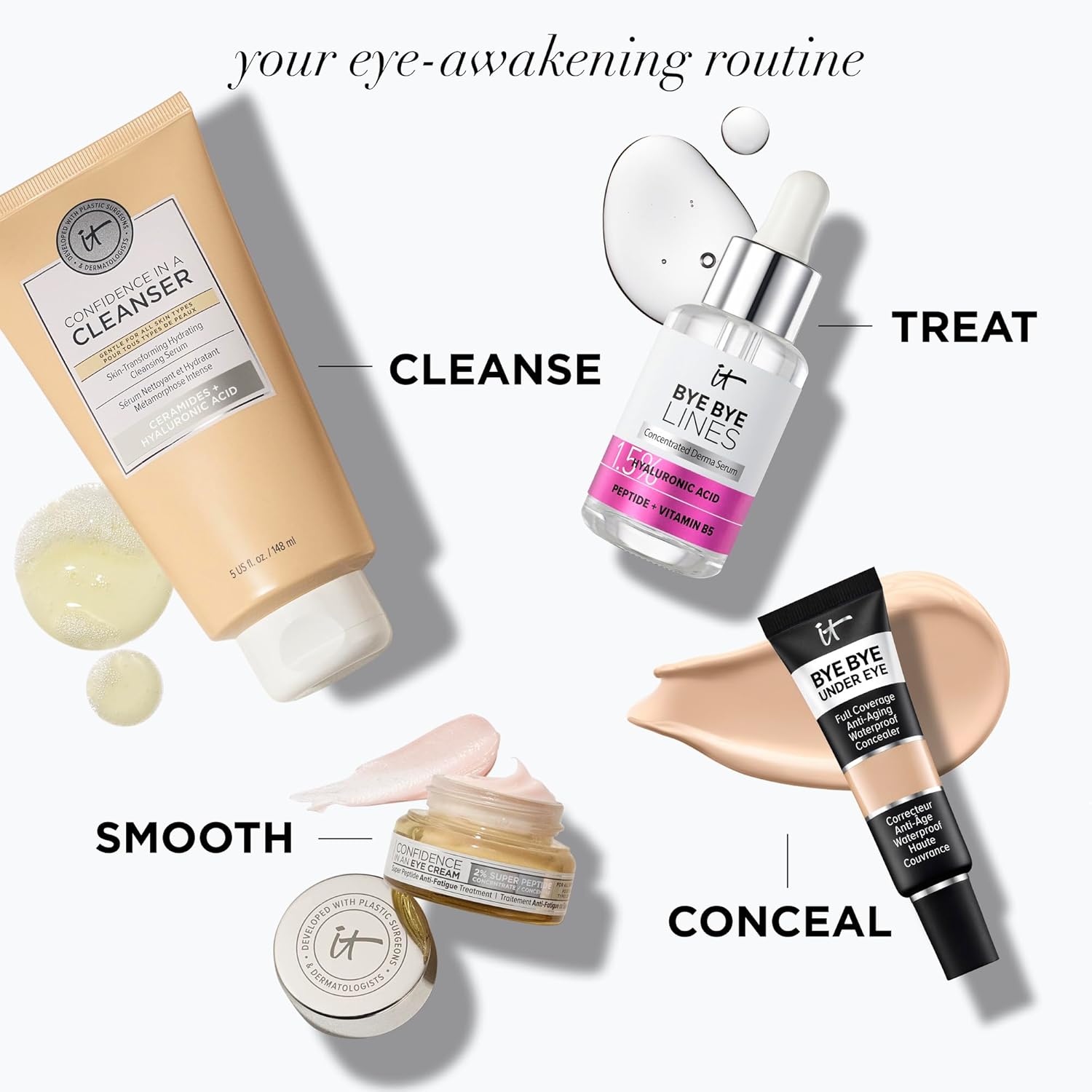 IT Cosmetics Confidence in an Eye Cream - Anti Aging Peptides Moisturizer, Dark Circles & Wrinkles, Lightweight 48H Hydration, 2% Super Peptide Concentrate, Smooth & Brighten Undereye, All Skin Types - Image 8