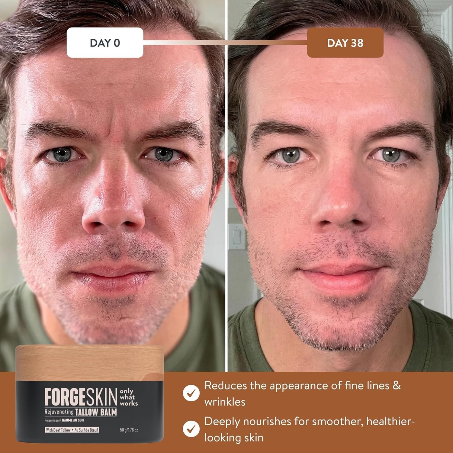 Forge Skin Beef Tallow Balm Moisturizer for Men Skin Care - Face + Body Anti Aging Wrinkle Defense, Hydration Cream - Natural Skincare Lotion (1.7 OZ) - Image 7