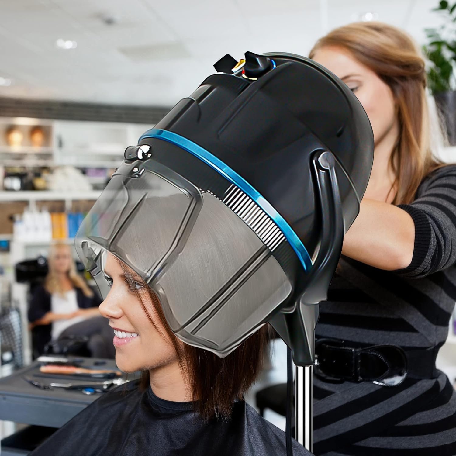Nova Microdermabrasion Professional Hooded Floor Hair Dryer Adjustable Bonnet Hair Dryer Stand Up with Timer and Rolling Wheels for Beauty Spa Home Salon Equipment - Image 8