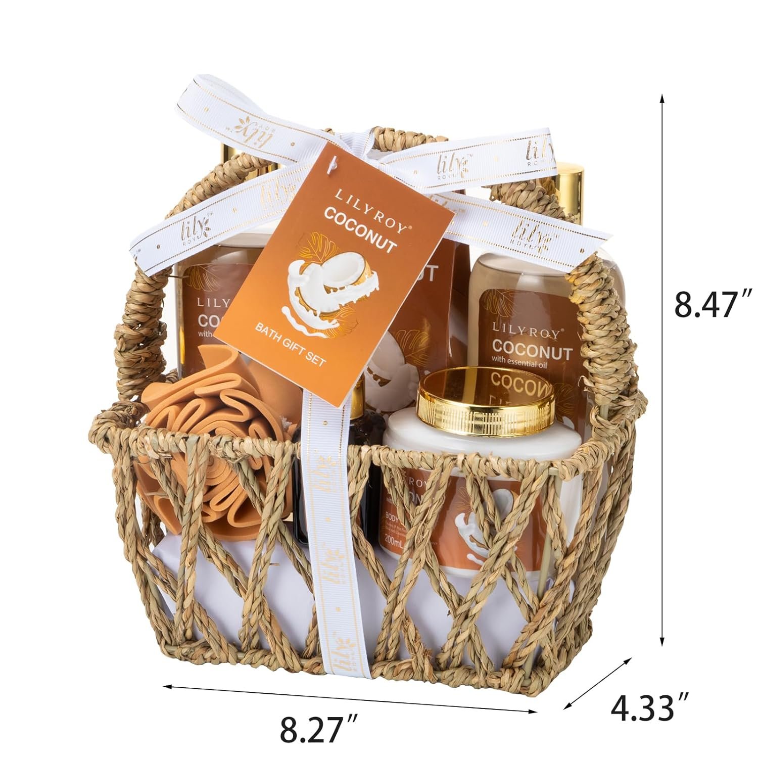 Mother's Day Gift Basket for Women, Gifts for Women - 7Pcs Coconut Bath and Body Spa Gift Basket for Women & Men Self Care Spa Kit | Valentines Day, Fathers Day, Birthday, Christmas Gifts for Her Him - Image 8