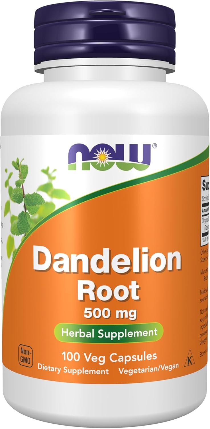 NOW Foods Supplements, Dandelion Root (Taraxacum officinale) 500 mg, Herbal Supplement, For Dietary, 100 Veg Capsules