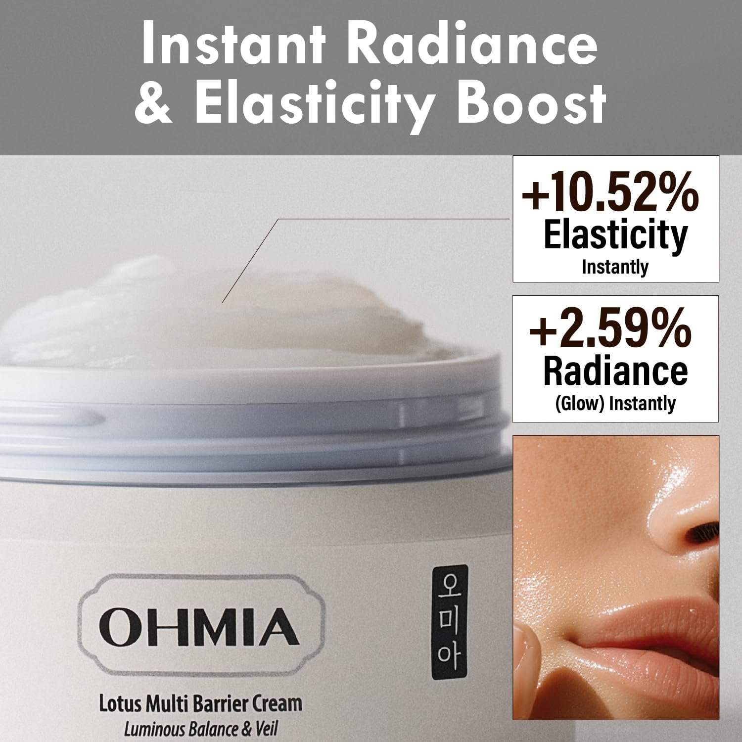 Korean Anti-Aging & Firming Face Moisturizer - Lotus Multi Barrier Cream with Niacinamide & Rice - Soothing for Sensitive Skin - Fragrance-Free - 1.69 fl oz - Image 4