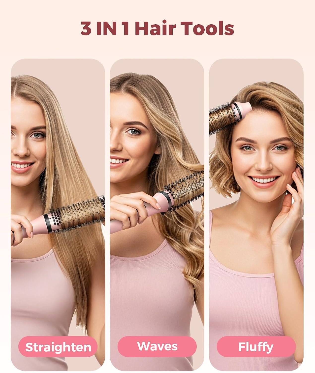 Bopcal Dual Voltage Thermal Brush, 1.5" Heated Round Brush for Smooth Blowout Look, Hot Brush for Volume, Soft Curls & Polished Ends, Negative Ions, 6 Heat Settings, Auto Shut-Off - Image 3