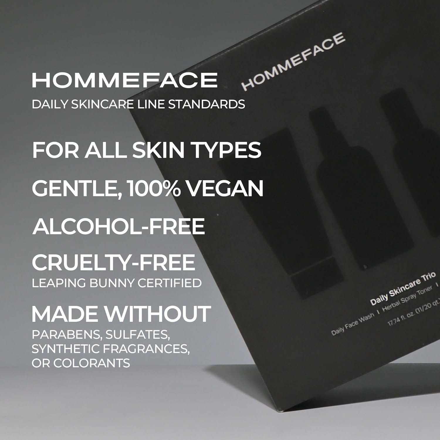 HommeFace Men’s Daily Trio 3-Step Daily Routine Set with Face Wash, Herbal Spray Toner & Moisturizer - Korean Skincare Technology with CICA, Tea Tree Leaf & Witch Hazel Extracts, for All Skin Types - Image 6