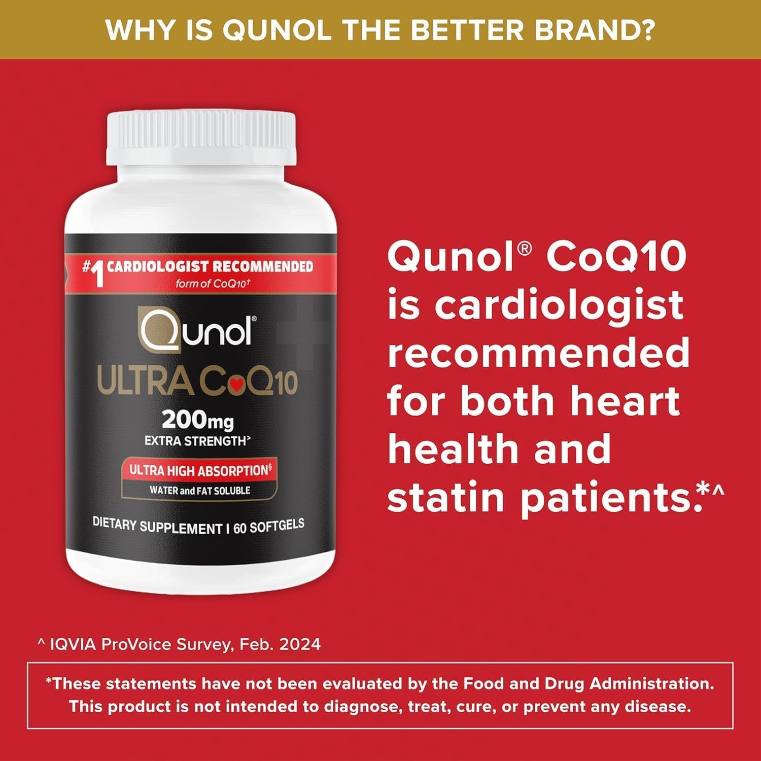 Qunol CoQ10 200mg Softgels, Ultra CoQ10 - Ultra High Absorption Coenzyme Q10 Supplements - Antioxidant Supplement for Vascular and Heart Health & Energy Production - 2 Month Supply - 60 Count - Image 3