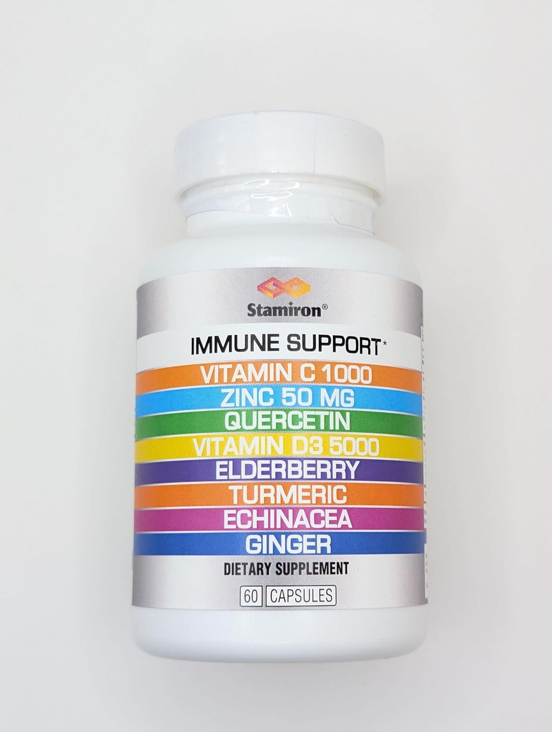 8 in 1 Immune Support with Quercetin Zinc 50mg Vitamin C 1000mg Vitamin D3 5000 IU and Elderberry Echinacea Ginger for Adults Kids - VIT D Supplement Veg Capsules - Image 6