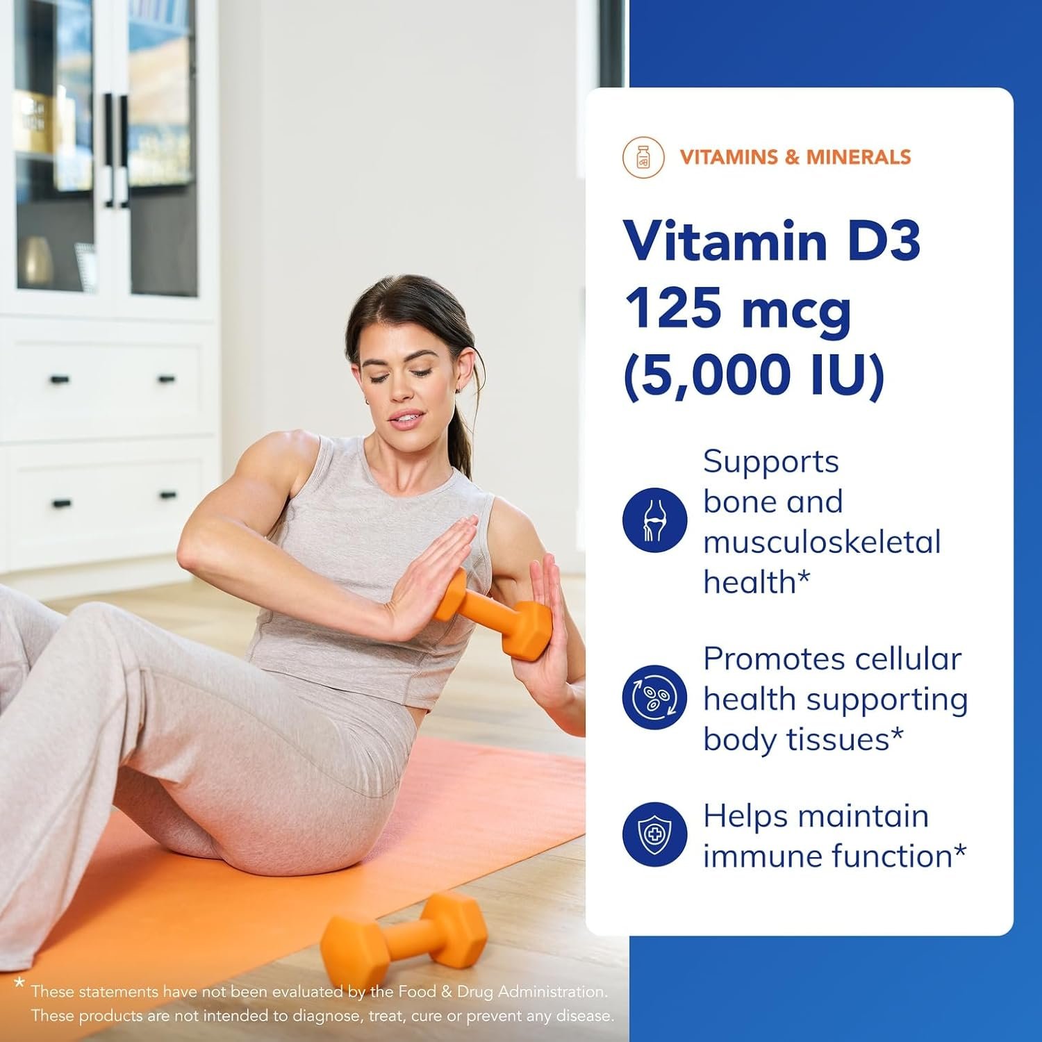 Pure Encapsulations Vitamin D3 125 mcg (5,000 IU) - Supplement to Support Bone, Joint, Breast, Heart, Colon, and Immune Health* - with Vitamin D - 120 Capsules - Image 3