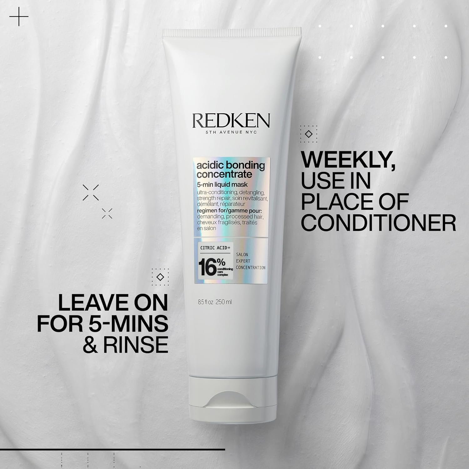 Redken Acidic Bonding Concentrate Hair Mask - Hydrating 5 Minute Liquid Mask, Bond Building & Strengthening, For Dry, Damaged Hair - Image 4