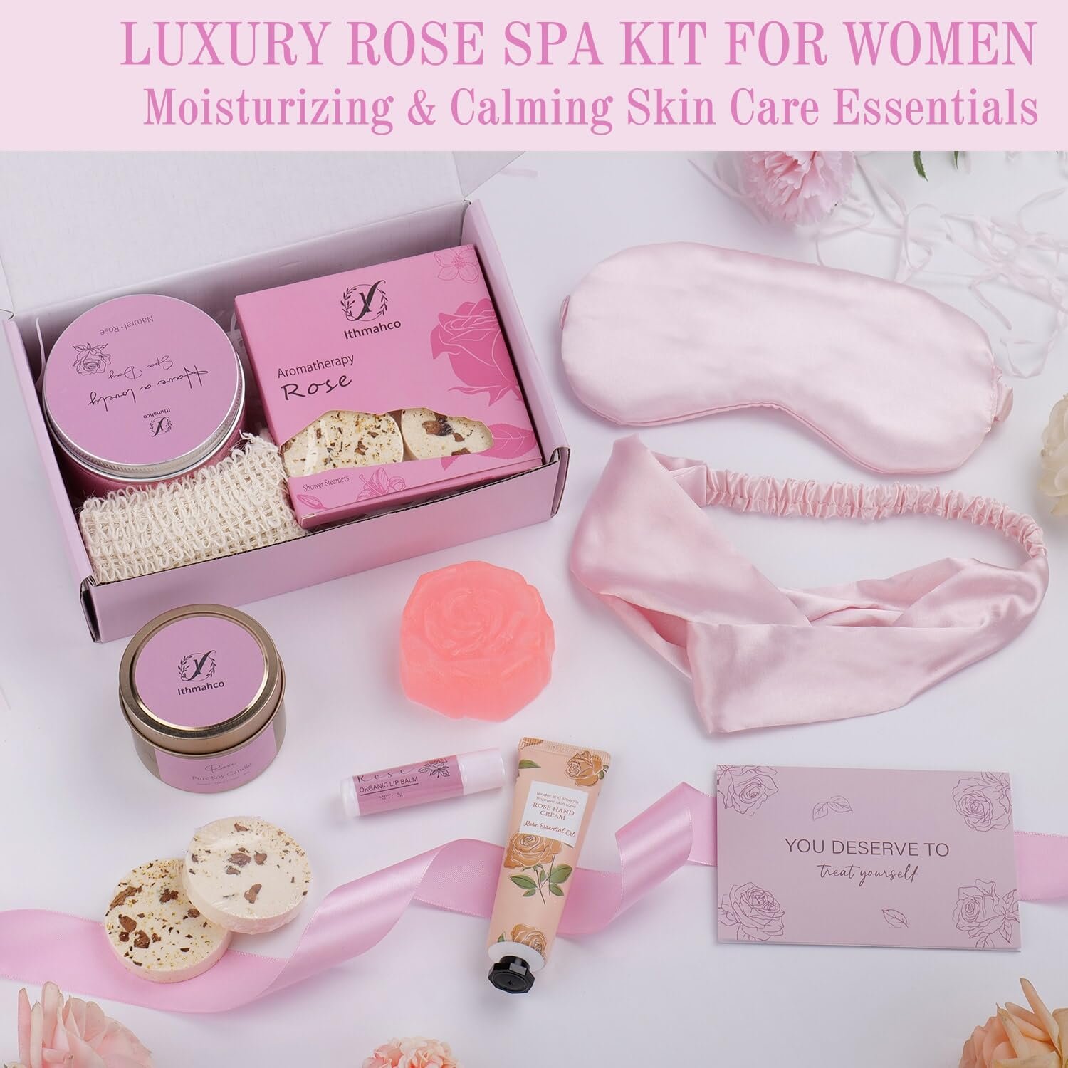 Mothers Day Spa Gifts for Women, Bath Gift Baskets, Birthday Relaxing Spa Self Care Gifts for Women, Home Rose Bath Shower Care Package for Wife, Mothers Day Gift Basket for Mom Her Friends - Image 7