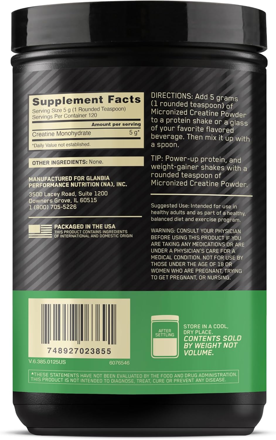 Optimum Nutrition Micronized Creatine Monohydrate Powder, Unflavored, 120 Servings, 600 Grams (Packaging May Vary) - Image 11