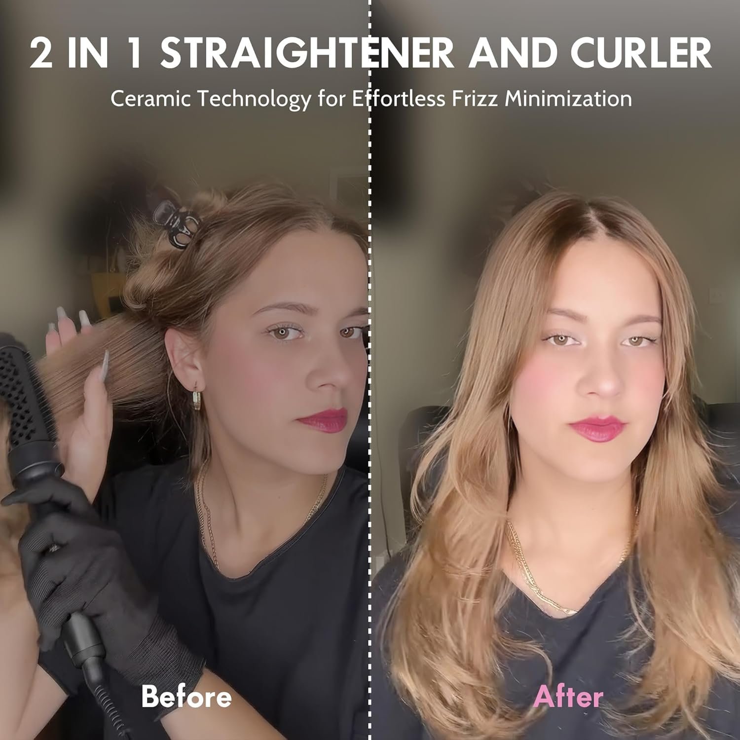 Thermal Brush 1.5 Inch, Heated Round Brush for Blowout Look, Negative Ion, 5 Temp Settings, Tourmaline Ceramic, Dual Voltage for Travel, Easy to Use, Less Damage, Makes Hair Shinier & Smoother - Image 6