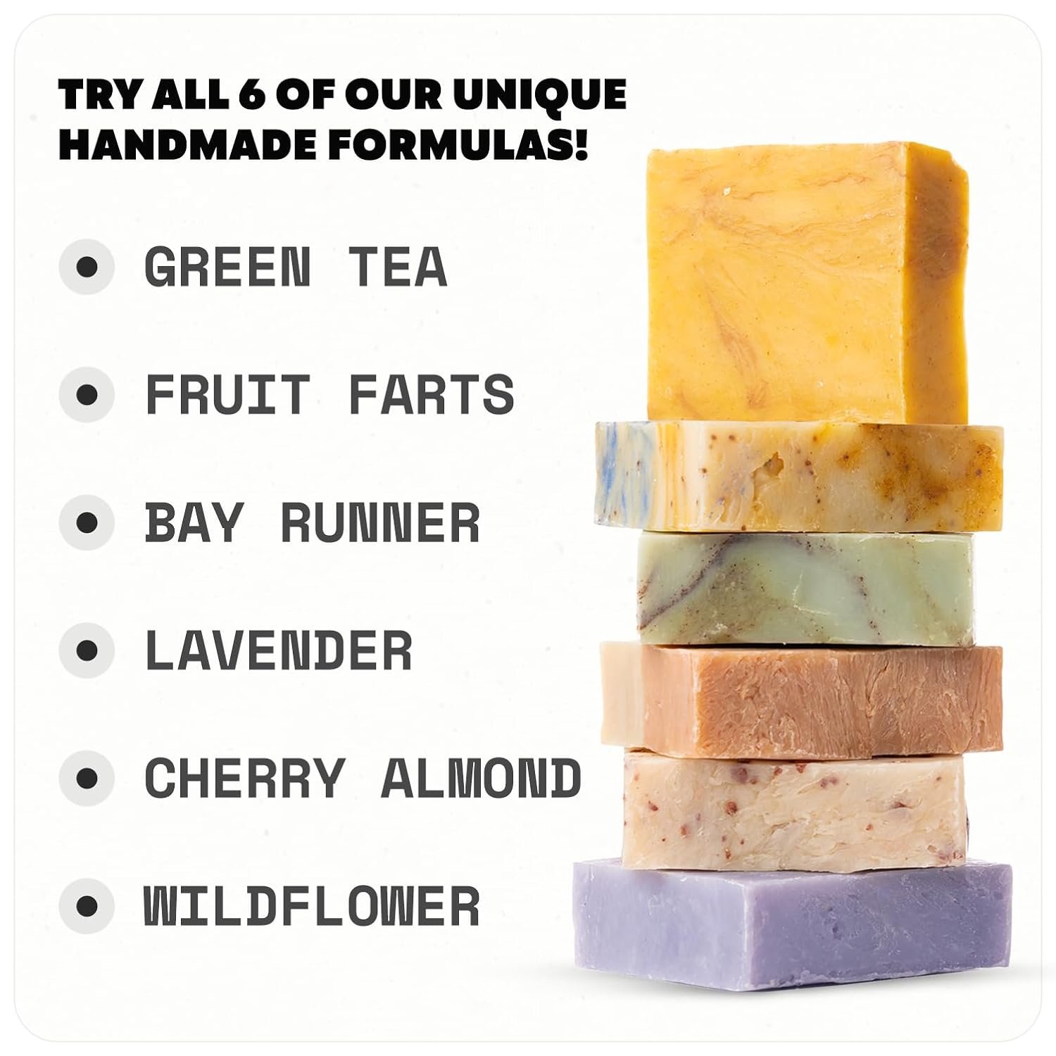 All-Natural Soap bar for Men & Women – Cold Process, Handmade in the USA - Original 6-Pack - Image 5