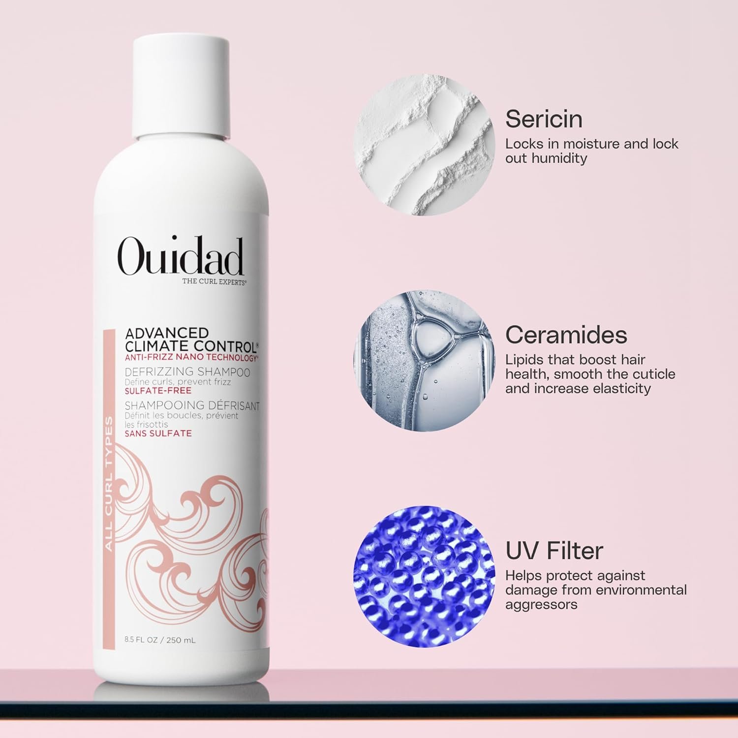 Ouidad Frizz-Free Wash Day Hair Care Kit for Curly Hair, Anti-Frizz Advanced Climate Control Shampoo, Conditioner & Gel, Defines Curls, Fights Humidity, Adds Shine – Includes Canvas Bag, 3-Piece Set - Image 2