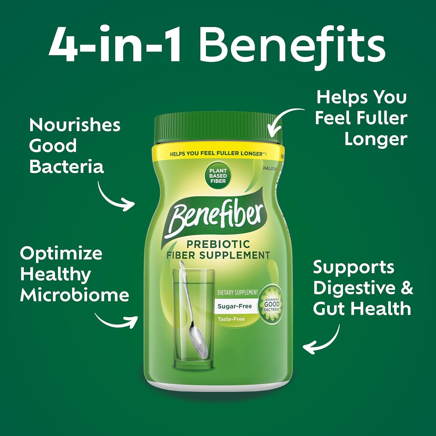 Benefiber Daily Prebiotic GLP-1 Friendly Fiber Supplement Powder for Digestive Health, Unflavored - 250 Teaspoons (17.6 Ounces) - Image 2