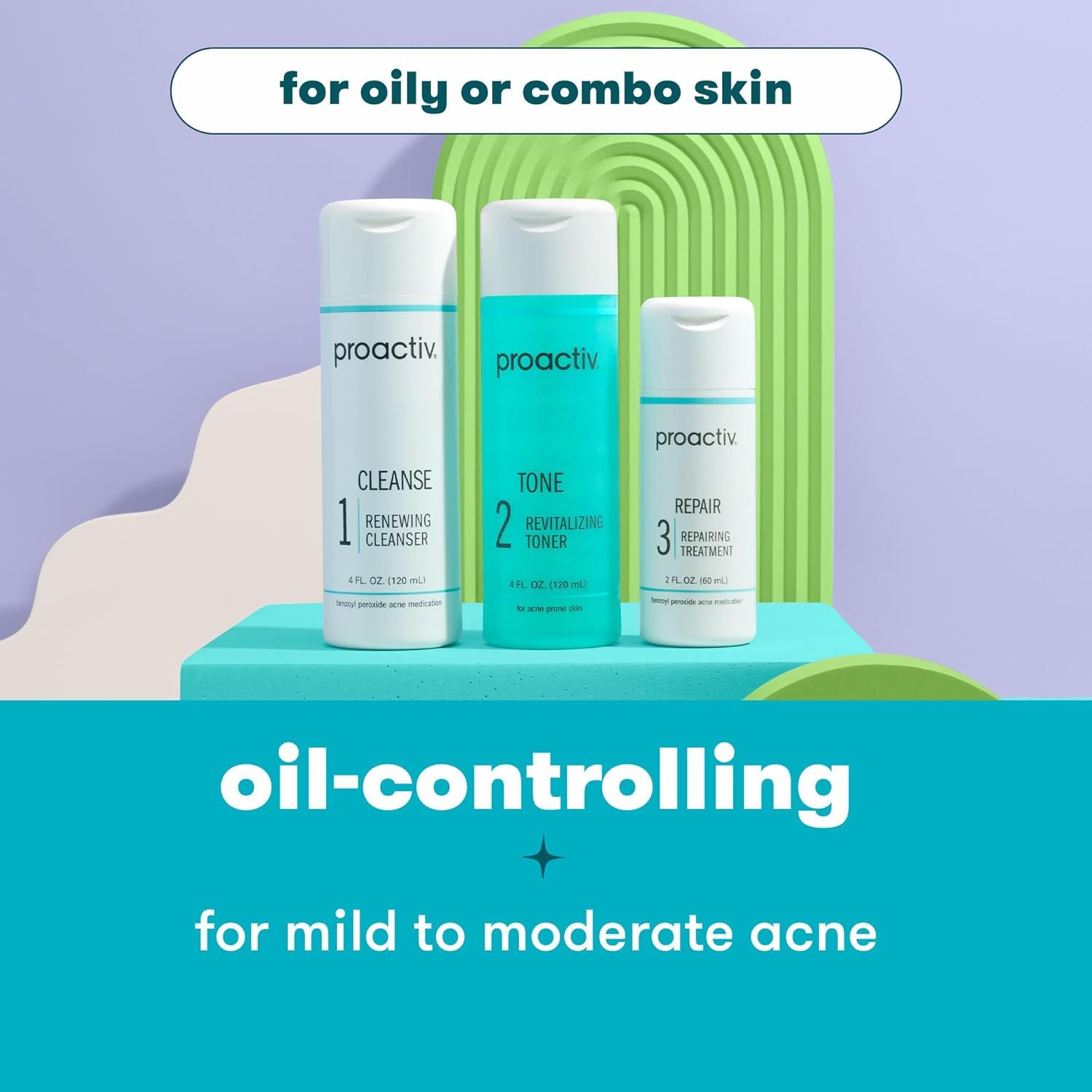 Proactiv 3 Step Acne Treatment System, 60 Day Complete Skincare Kit with Benzoyl Peroxide Cleanser, Toner, Repairing Treatment, and 15‑Count Pimple Patch - Image 6