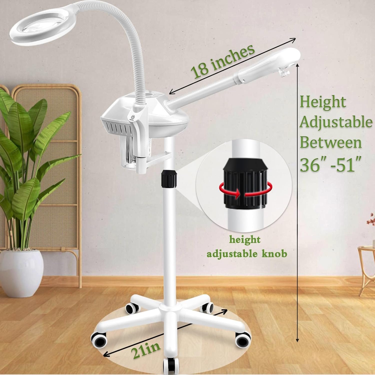 Professional Facial Steamer for Deep Hydration,2in1 Ozone Face Steamer with 5X Magnifying Lamp,Suitable for Home Use or Beauty Spa Deep Cleansing and Hydration - Image 2