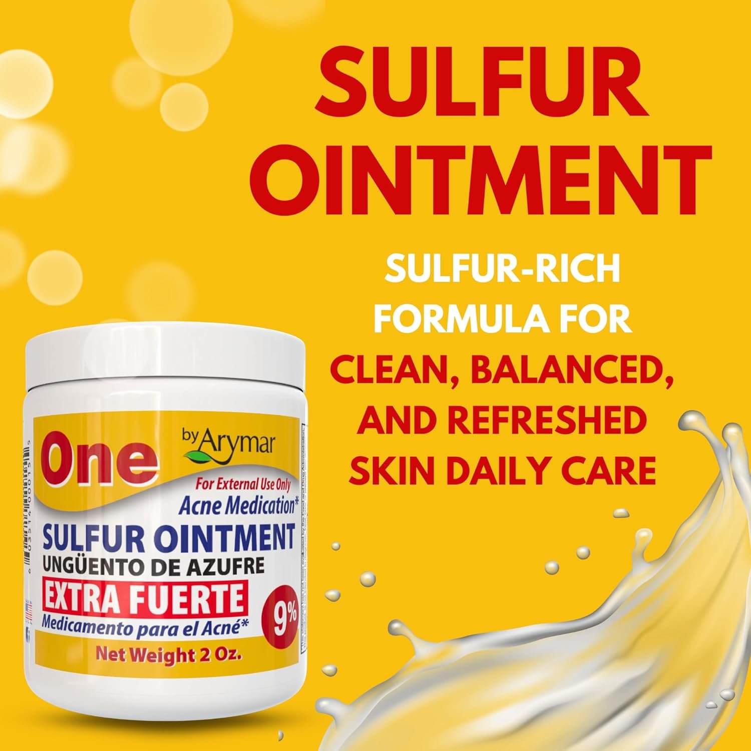 Arymar Sulfur Ointment 9% Acne Spot Formula for Face and Body: Maximum Strength Formula, Helps Dry Pimples, Blackheads, and Clogged Pores, Intensive Strength Skin manteinence Ointment, 2 oz - Image 5