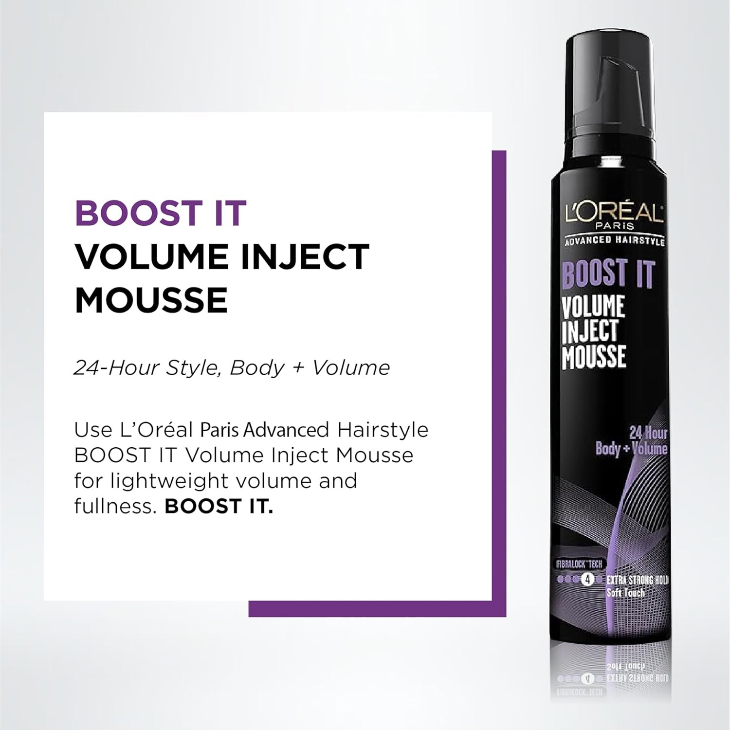 L'Oreal Paris Hair Care Advanced Hairstyle Boost It Volume Inject Mousse, 8.3 Ounce - Image 2