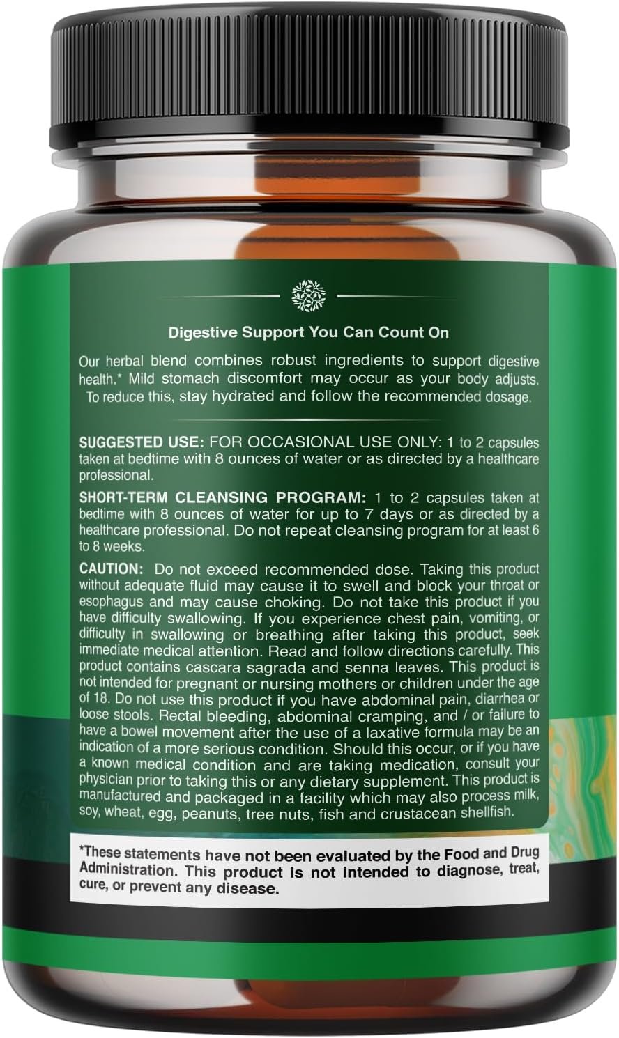 Herbal Laxative Capsules with Probiotics – Gentle Laxative for Women and Men with Senna Leaf, Psyllium Husk and Cascara Sagrada - Senna Pills for Colon Cleanse and Detox Support - 120 Count - Image 2