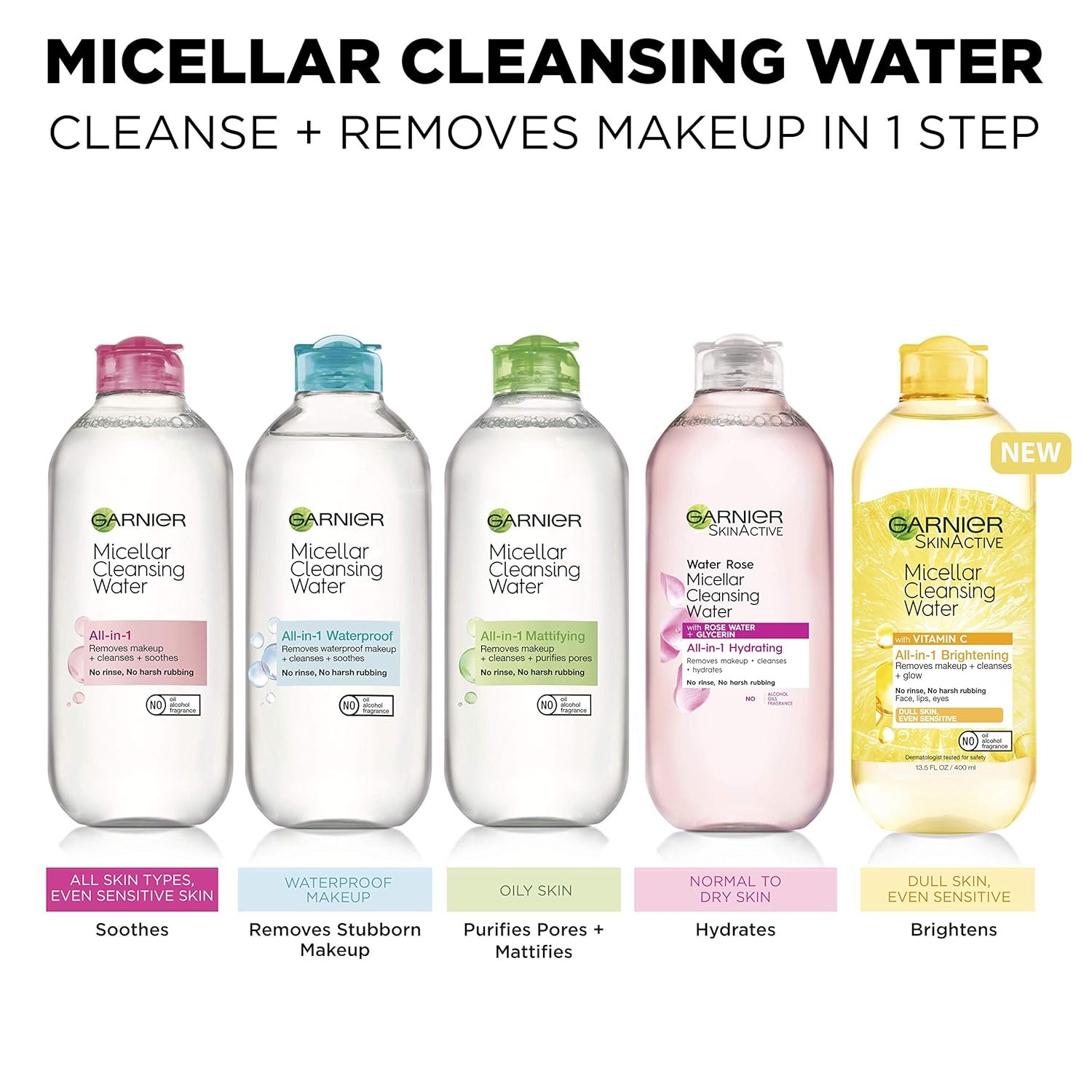 Garnier Micellar Water For Waterproof Makeup, Hydrating Facial Cleanser & Makeup Remover, Suitable for Sensitive Skin, Vegan, Cruelty Free, 13.5 Fl Oz (400mL), 1 Count - Image 7