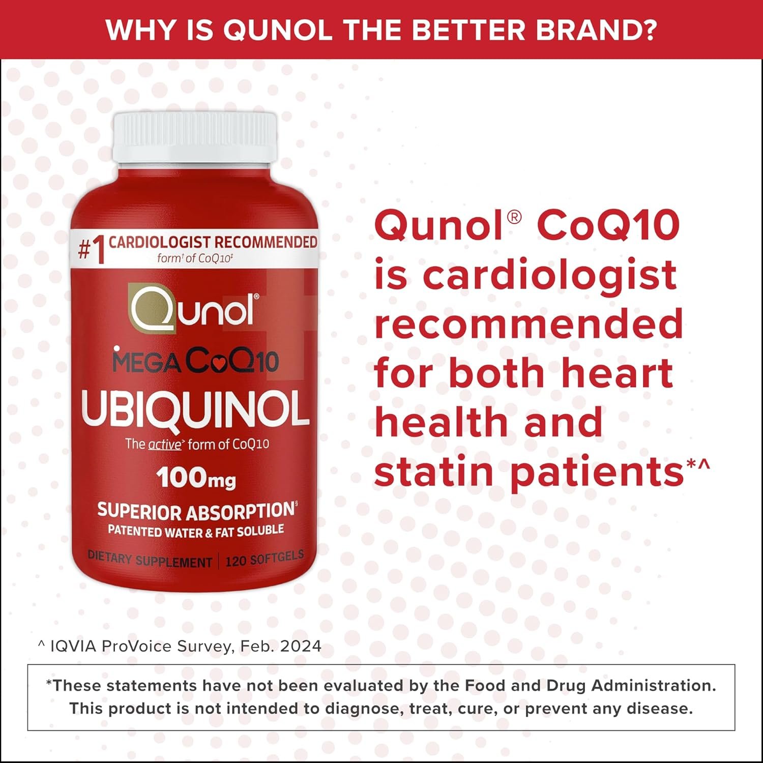 Qunol Mega Ubiquinol 100mg CoQ10, Superior Absorption, Patented Water and Fat Soluble Natural Supplement Form of Coenzyme Q10, Antioxidant for Heart Health, 100 Count Softgels - Image 6
