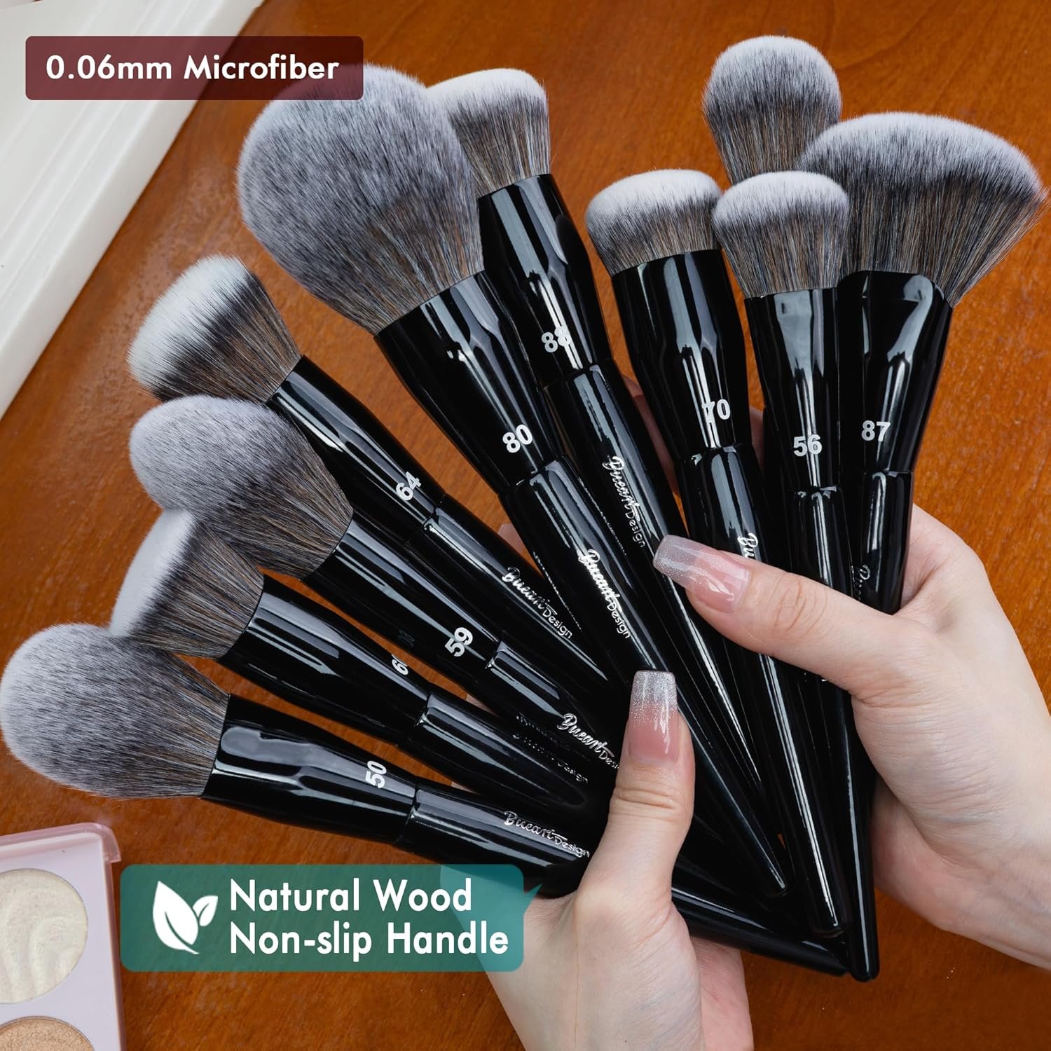 Bueart Design 32Pcs PRO Grade Makeup Brushes Set with Super large Holder, Premium Ultra-soft Synthetic Foundation Contour Powder Blush Concealer Eyeshadow Classic Black Make up Brush - Image 3