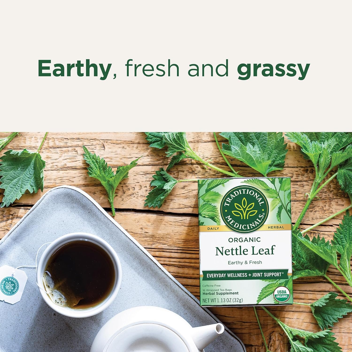 Traditional Medicinals Organic, Nettle Tea - Supports Joint Health & Overall Wellness with Stinging Nettle - Kosher, Non-GMO, Caffeine-Free, Compostable - 16 Tea Bags - Image 4