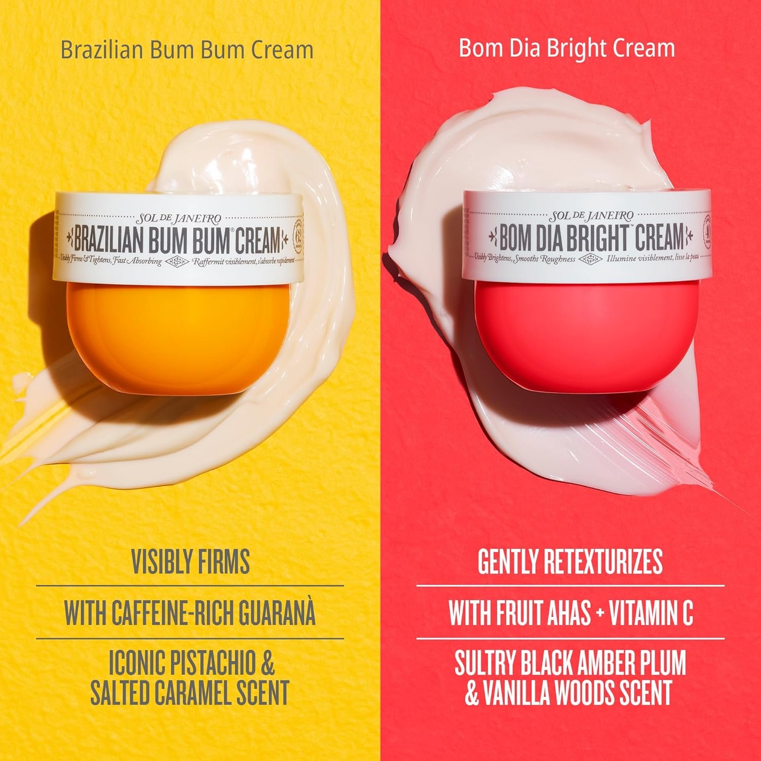 Sol de Janeiro Mini Body Cream Trial Set - Travel Size Set - Beauty Minis - Brazilian Bum Bum Cream & Bom Dia Bright Cream - 2 Piece Set 25 mL - $24 Value - Image 2