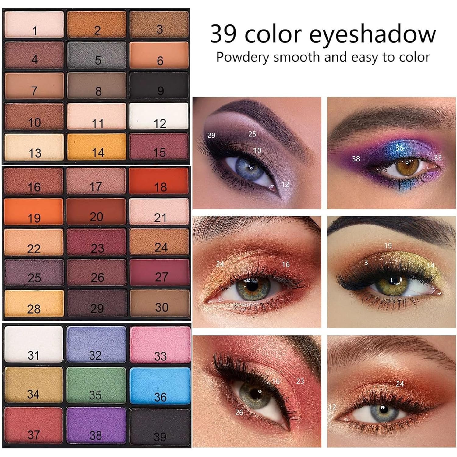 MISS ROSE M 58 Color Professional Makeup Kit for Women Full Kit, Include Eyeshadow Facial Blusher Eyebrow Powder Face Concealer Powder Eyeliner Pencil and a Mirror(331N) - Image 4