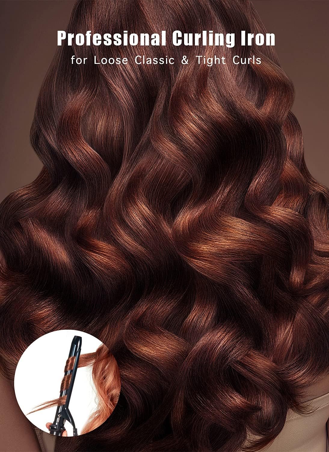 Lanvier 1 Inch Extra Long Hair Curling Iron with Ceramic Tourmaline Barrel, Professional Hair Curler up to 450°F with Dual Voltage for Worldwild Use, Hair Waving Style Tool for Girls&Women–Black - Image 6