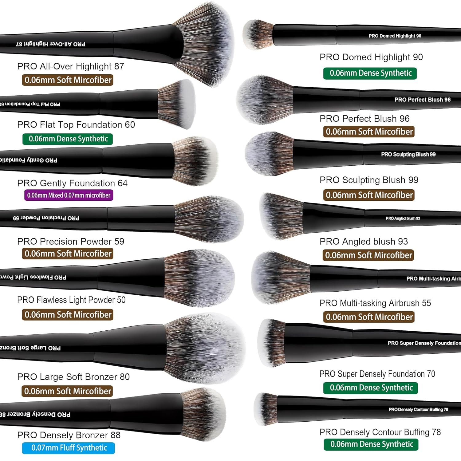 Bueart Design 32Pcs PRO Grade Makeup Brushes Set with Super large Holder, Premium Ultra-soft Synthetic Foundation Contour Powder Blush Concealer Eyeshadow Classic Black Make up Brush - Image 5