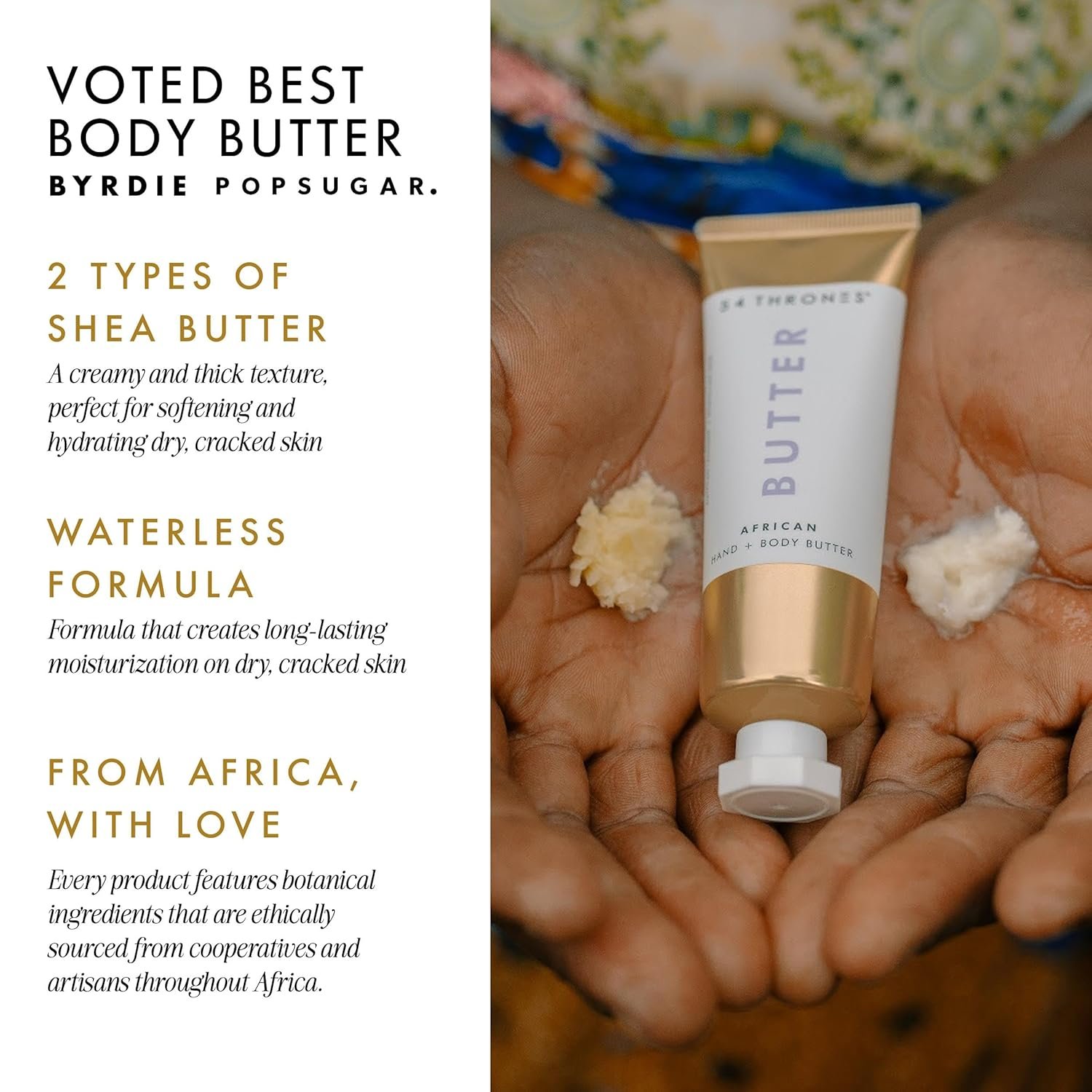 54 Thrones African Beauty Shea Butter, Intensive Dry Skin Support, Moisturizing Body Butter for Women, Moisturizing Body Balm and Cream, Locks in Moisture, Egyptian Lavender + Moroccan Mint, 1.7 oz - Image 4