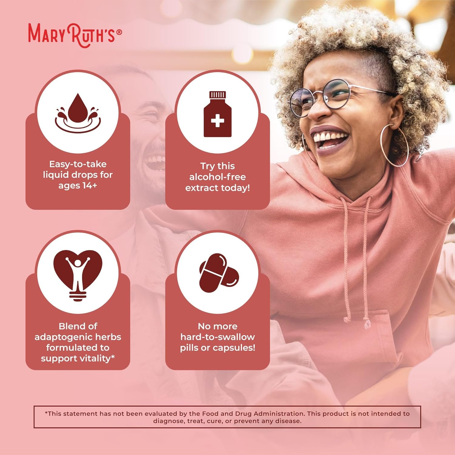 MARYRUTH'S Organics Herbal Supplement for Brain Function | Boost Energy | Memory | Vitality USDA | Ginseng with Ashwagandha | Eleuthero and Maca Root Extract | 1 Fl Oz - Image 6