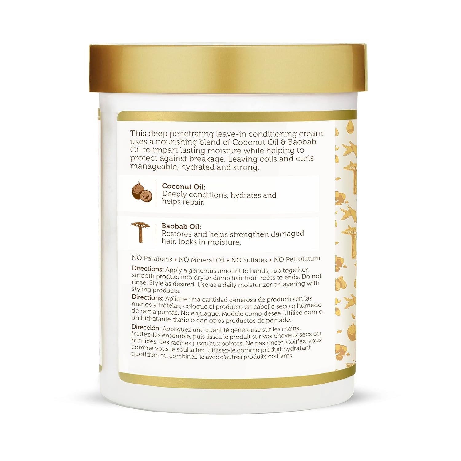African Pride Moisture Miracle Leave-In Cream with Baobab Oil & Coconut Oil for Coily & Curly Hair, Adds Moisture, Helps Repair & Strengthen, 18 oz - Image 7