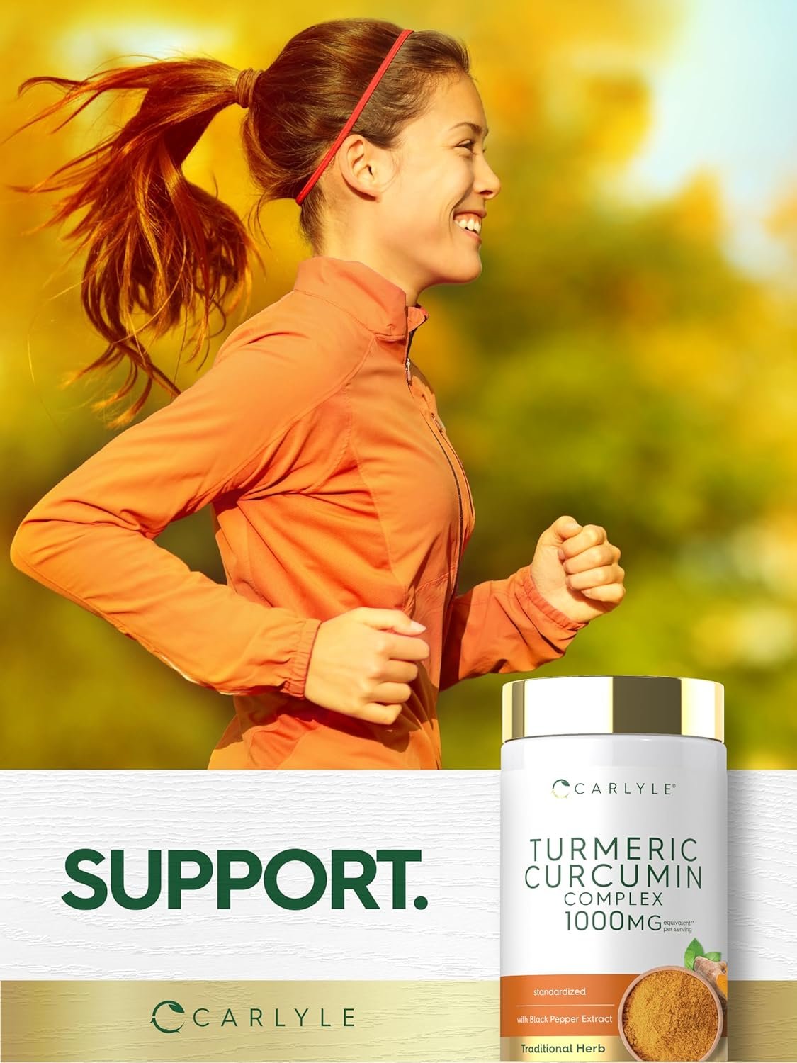 Carlyle Turmeric Curcumin with Black Pepper | 180 Capsules | Turmeric Complex Supplement | Non-GMO, Gluten Free - Image 6
