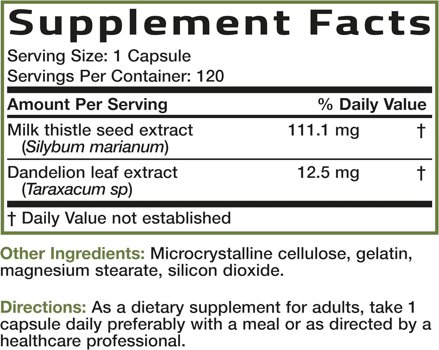 Bronson Milk Thistle Silymarin Marianum & Dandelion Extract Liver Health Support, Antioxidant Support, Detox, 120 Capsules - Image 8