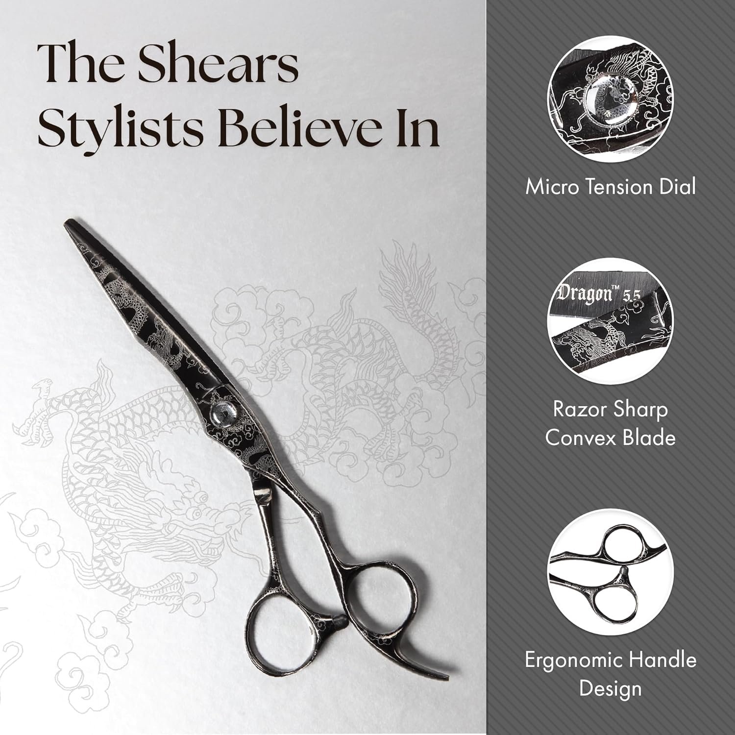 Olivia Garden Dragon Shears Kit - Includes Professional Hair Cutting Shear, Thinner, Case, and Accessories - Razor Sharp Scissors - Image 4