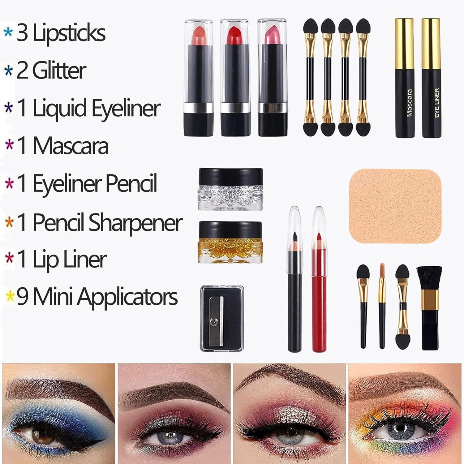 MISS ROSE M 58 Color Professional Makeup Kit for Women Full Kit, Include Eyeshadow Facial Blusher Eyebrow Powder Face Concealer Powder Eyeliner Pencil and a Mirror(331N) - Image 3